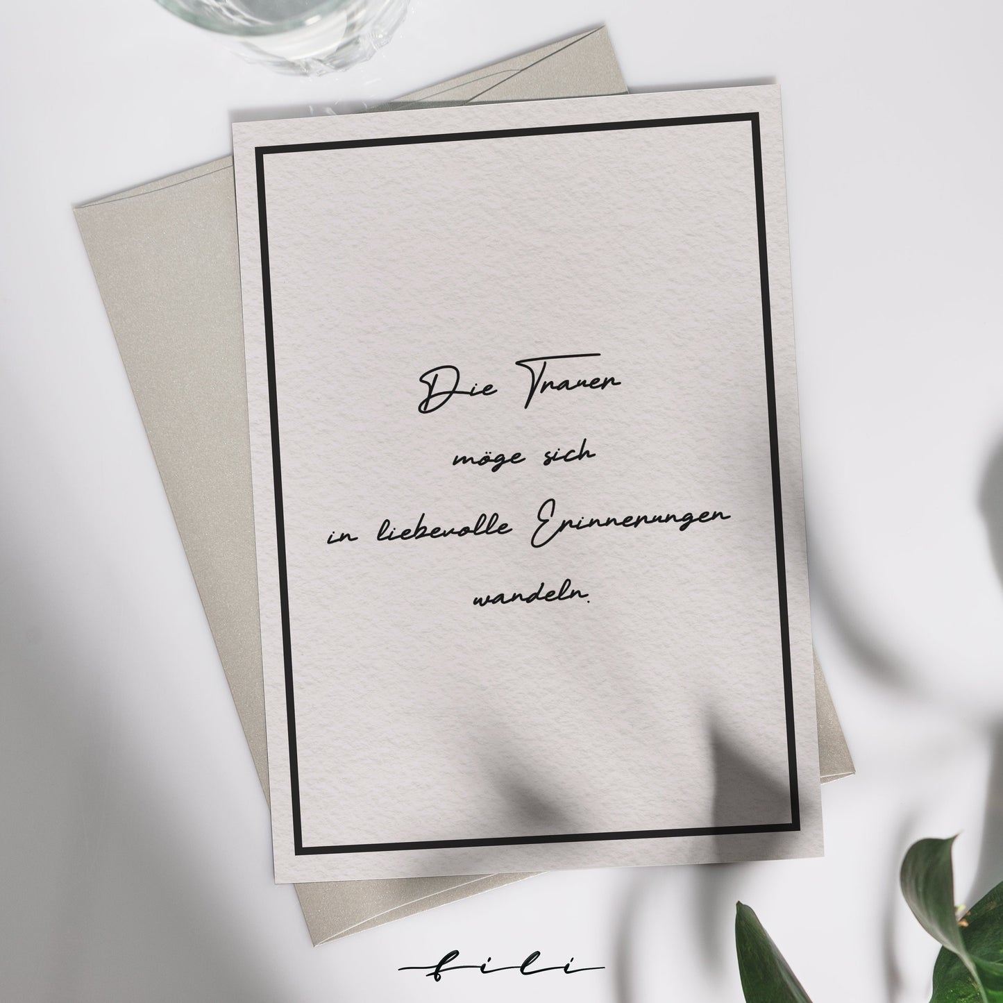 Trauerkarte minimalistisch | Klappkarte oder Postkarte