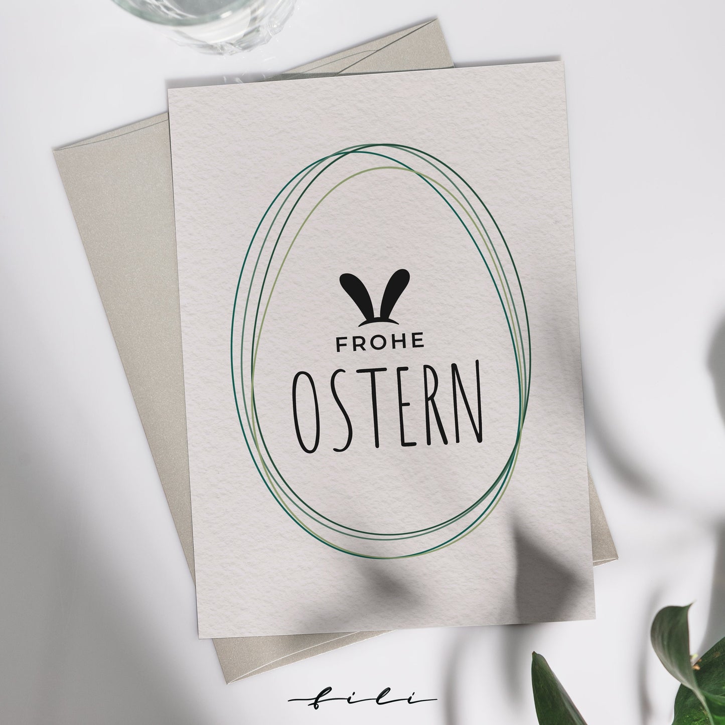 Osterkarte minimalistisch | Klappkarte oder Postkarte