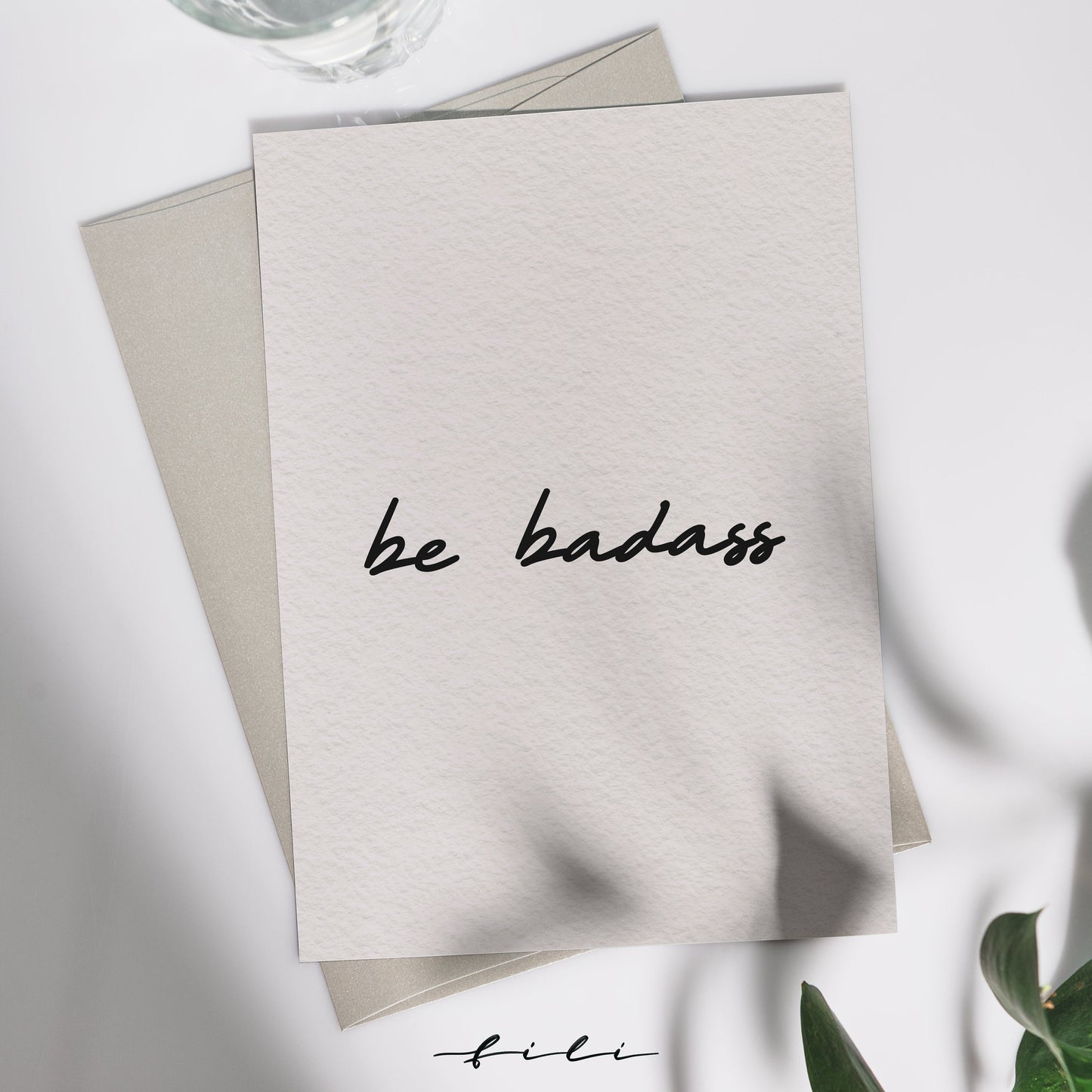 Grußkarte "be badass" | Klappkarte oder Postkarte