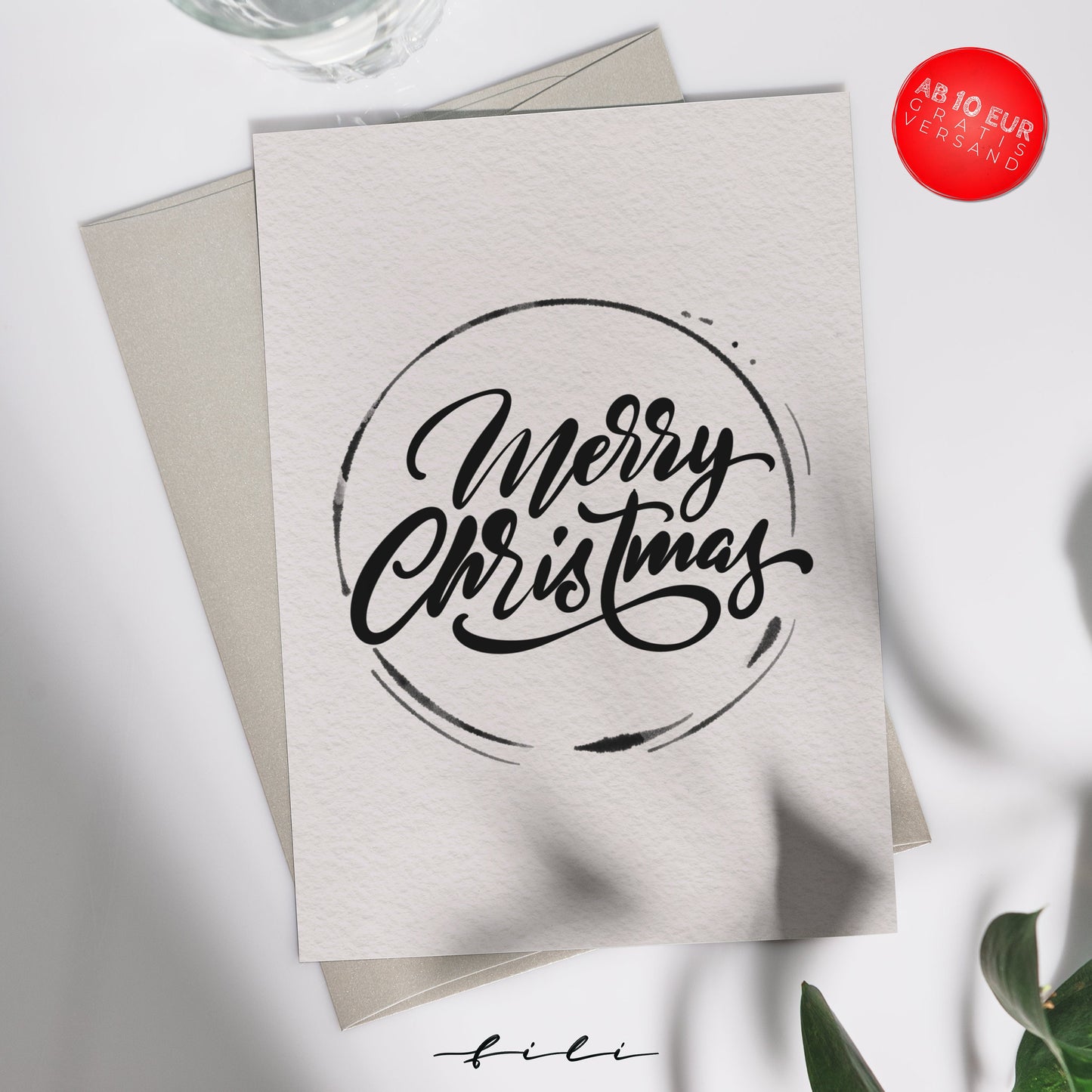 Weihnachtskarte "Merry Christmas" | Klappkarte oder Postkarte
