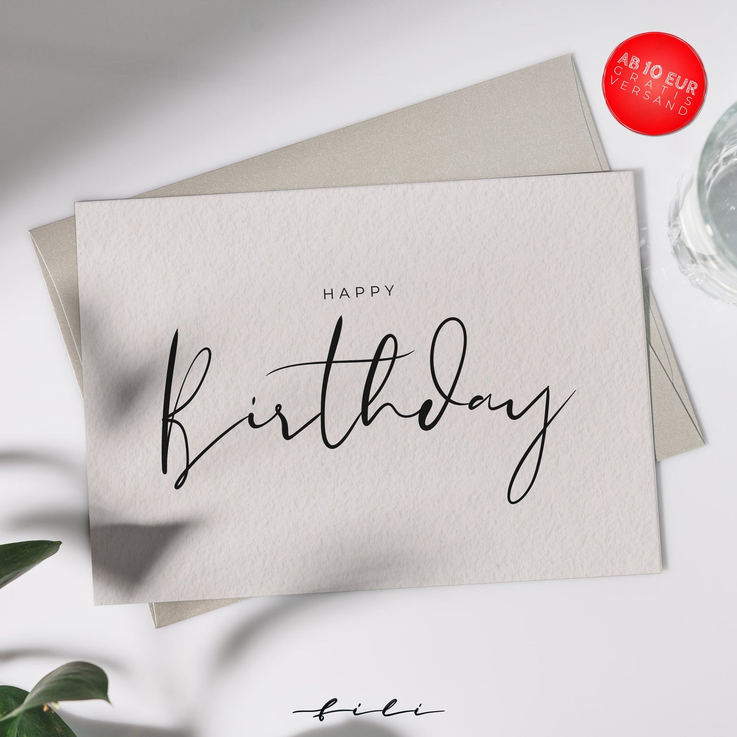 Geburtstagskarte Handlettering | Klappkarte oder Postkarte