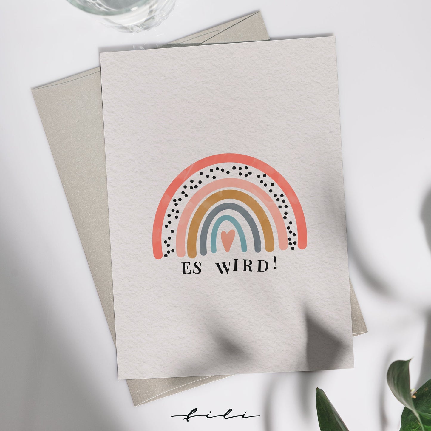Genesungskarte Regenbogen | Klappkarte oder Postkarte