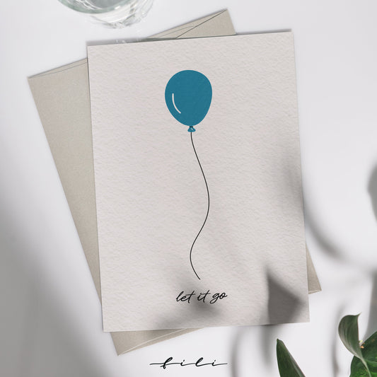 Grußkarte "let it go" | Klappkarte oder Postkarte