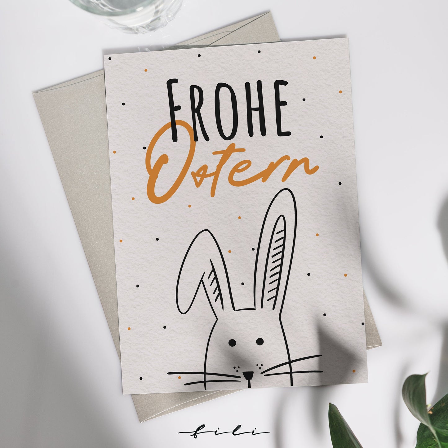Osterkarte Frohe Ostern "Hase" | Klappkarte oder Postkartet
