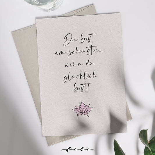 Grußkarte Lotusblüte | Klappkarte oder Postkarte