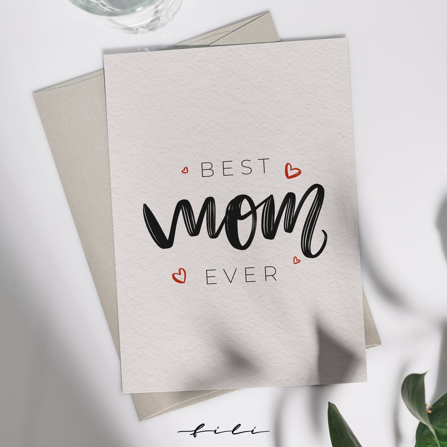 Grußkarten Muttertag "best mom ever" | Klappkarte oder Postkarte