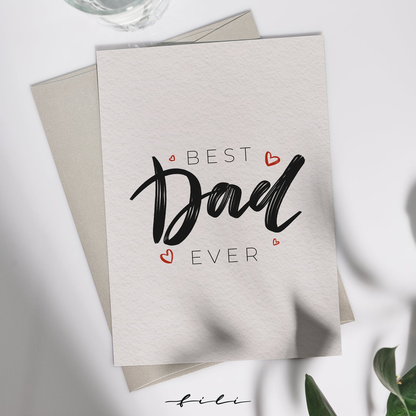 Grußkarten Vatertag "Best Dad ever" | Klappkarte oder Postkarte