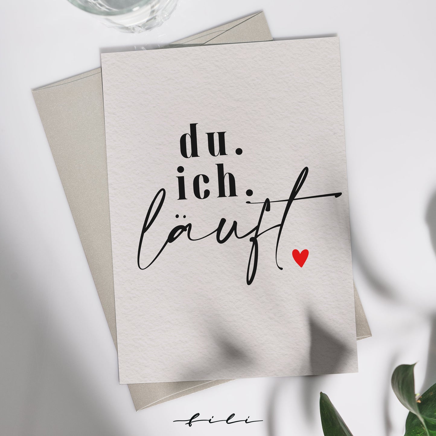 Grußkarten "du. ich. läuft" | Klappkarte oder Postkarte
