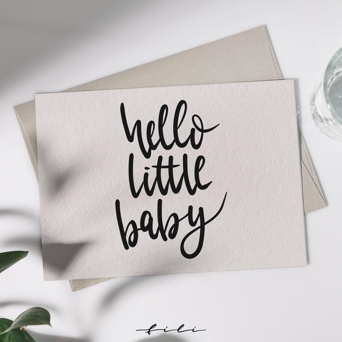 Glückwunschkarte Baby "Hello" | Klappkarte oder Postkarte